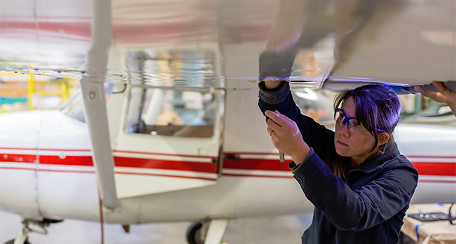 Aviation student at South Seattle College