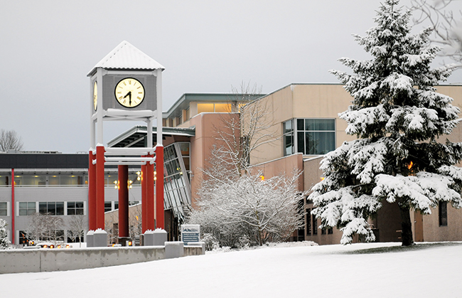 Clock Tower with snow 